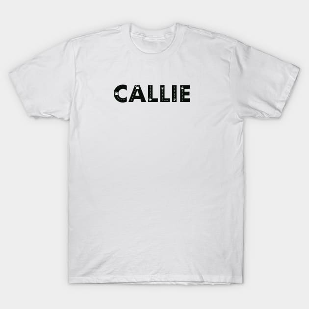 Callie cat name made of hand drawn paw prints T-Shirt by GULSENGUNEL